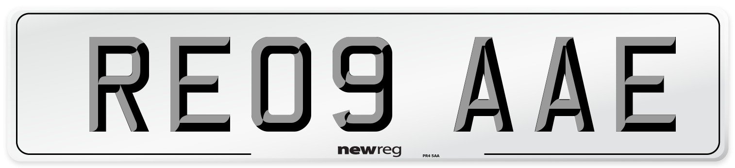 RE09 AAE Number Plate from New Reg